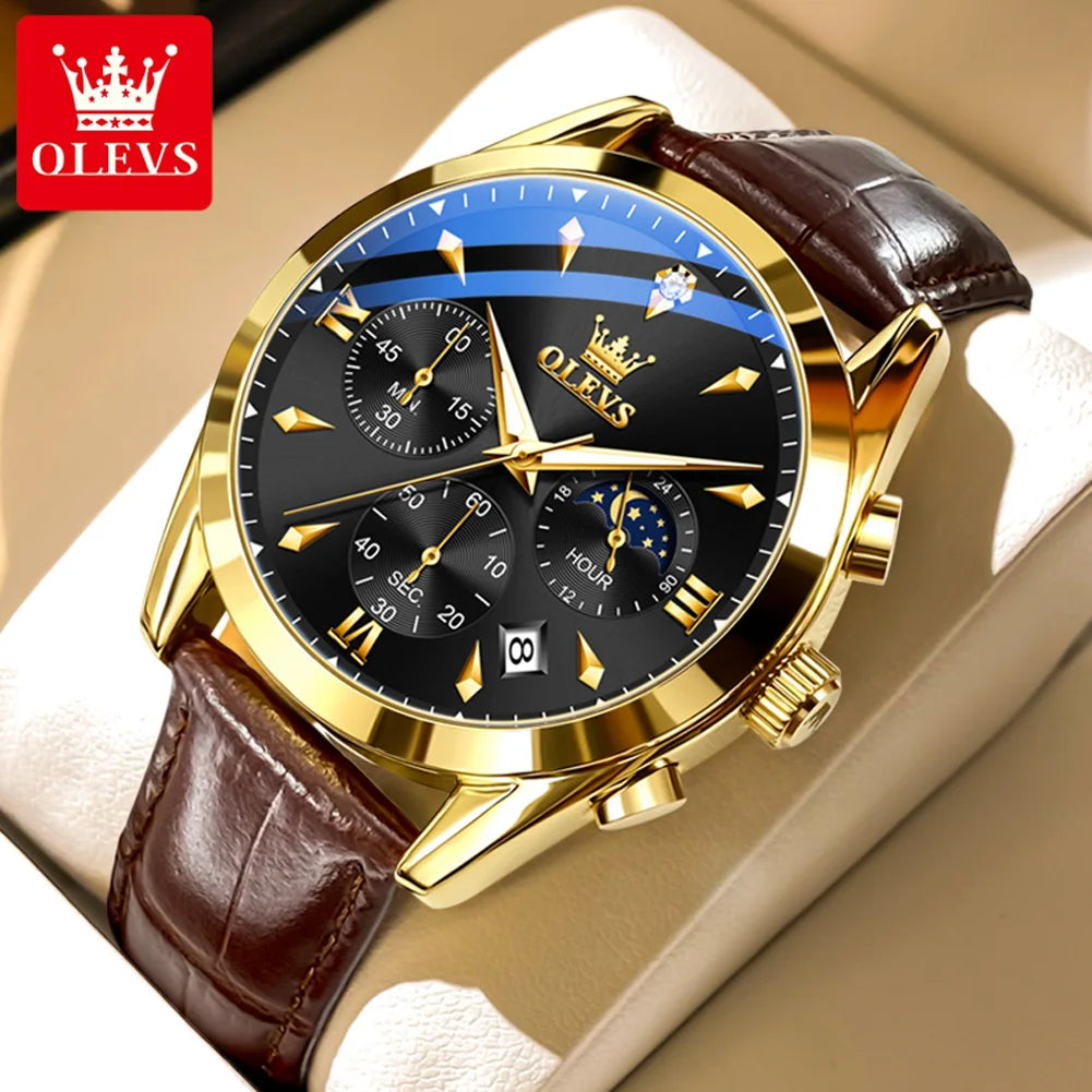 OLEVS Men's Luxury Multifunctional Quartz Watch – Luminous Waterproof