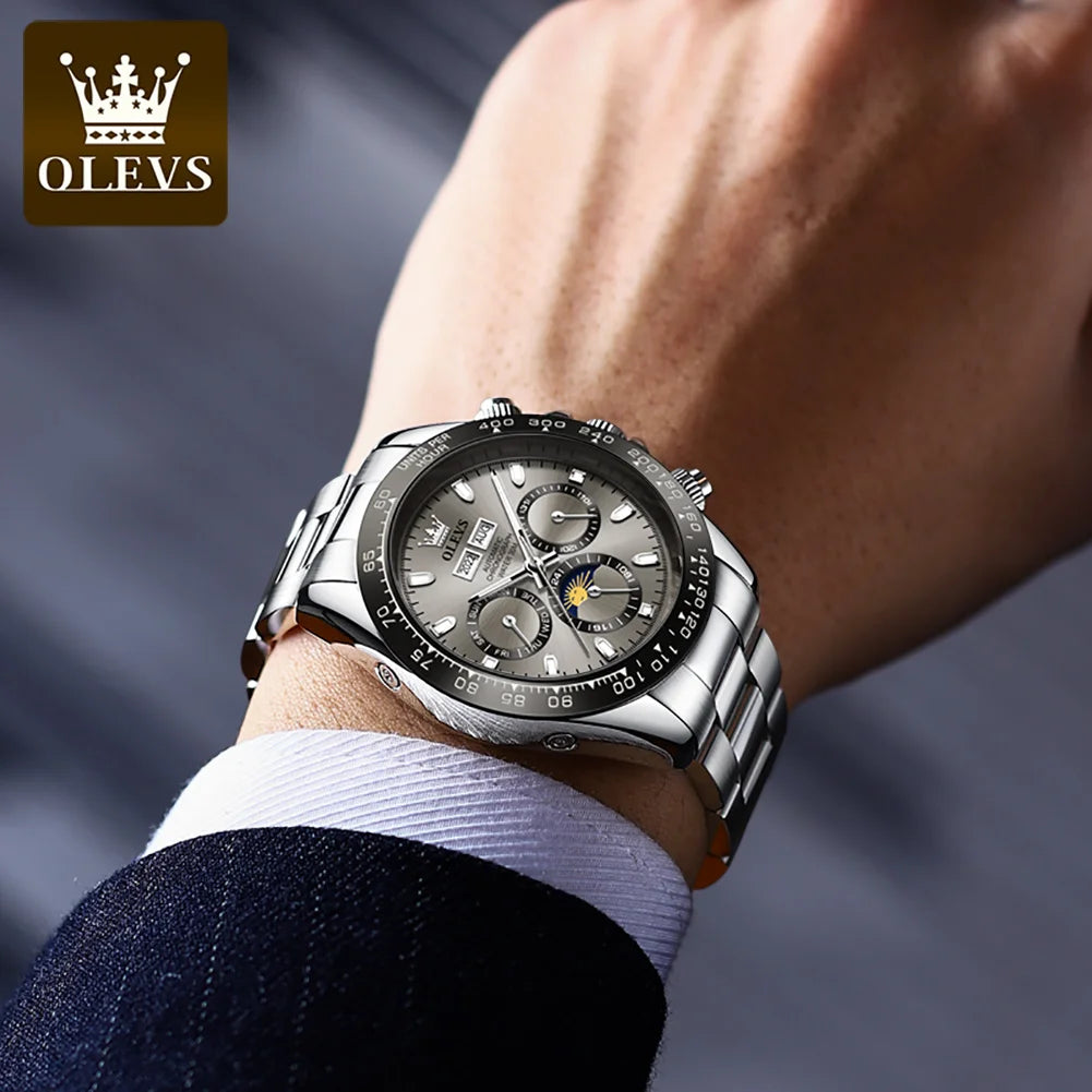 OLEVS Men's Automatic Mechanical Watch – Week & Calendar Display