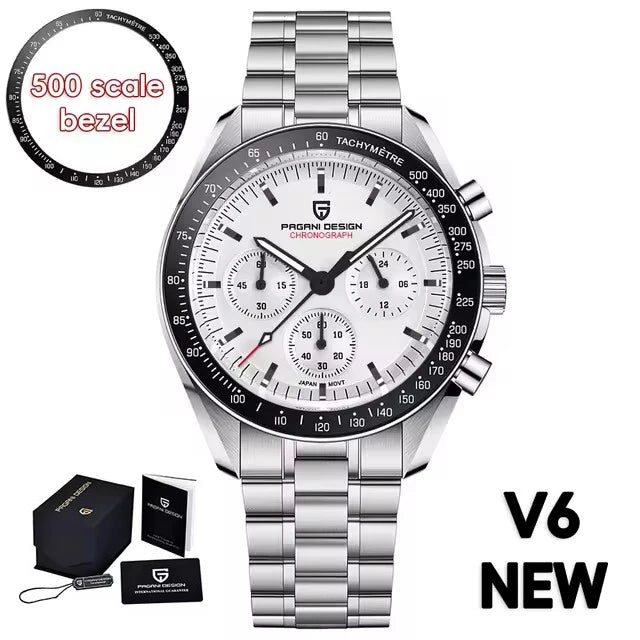 PAGANI DESIGN PD-1701 Men's Chronograph Quartz Watch – AR Sapphire Mirror