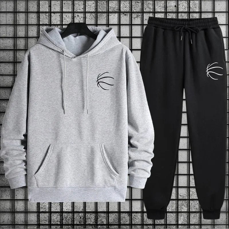 2026 New in Men's Tracksuit Hoodie + Sweatpants Urban Casual Fahsion Sportswear Autumn Winter Home Outdoor Comfort Hooded Outfit