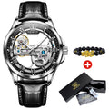 OLEVS Men's Automatic Mechanical Watch – Leather Strap Gift Box