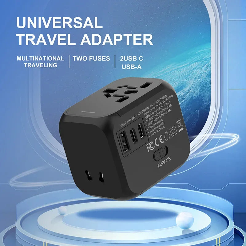 Universal Travel Adapter – All-in-One International Plug for US UK EU AU