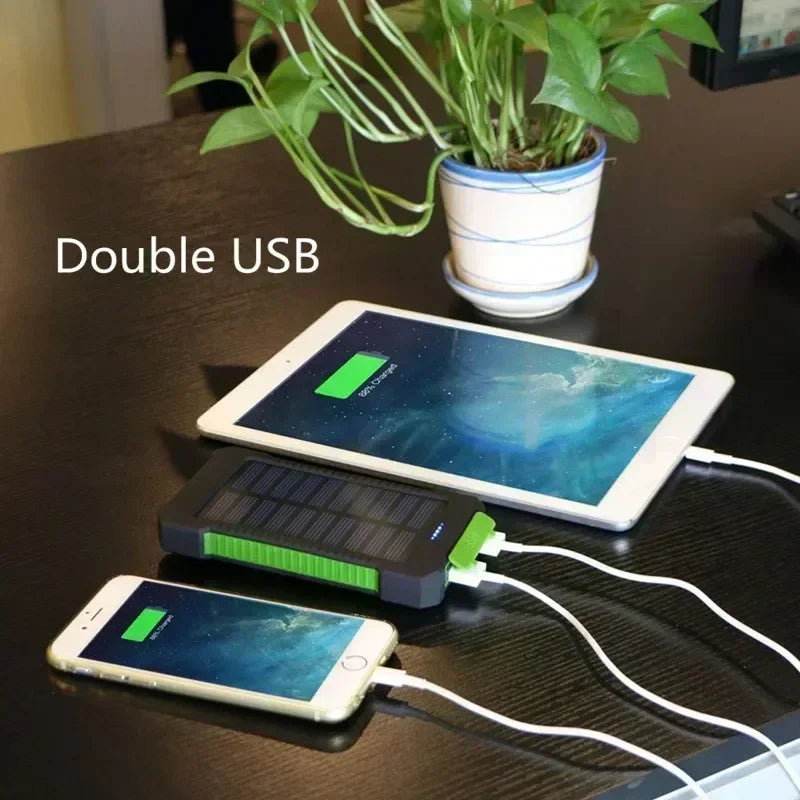 Portable Solar Power Bank 200000mAh – Waterproof with SOS Flashlight for iPhone & Xiaomi