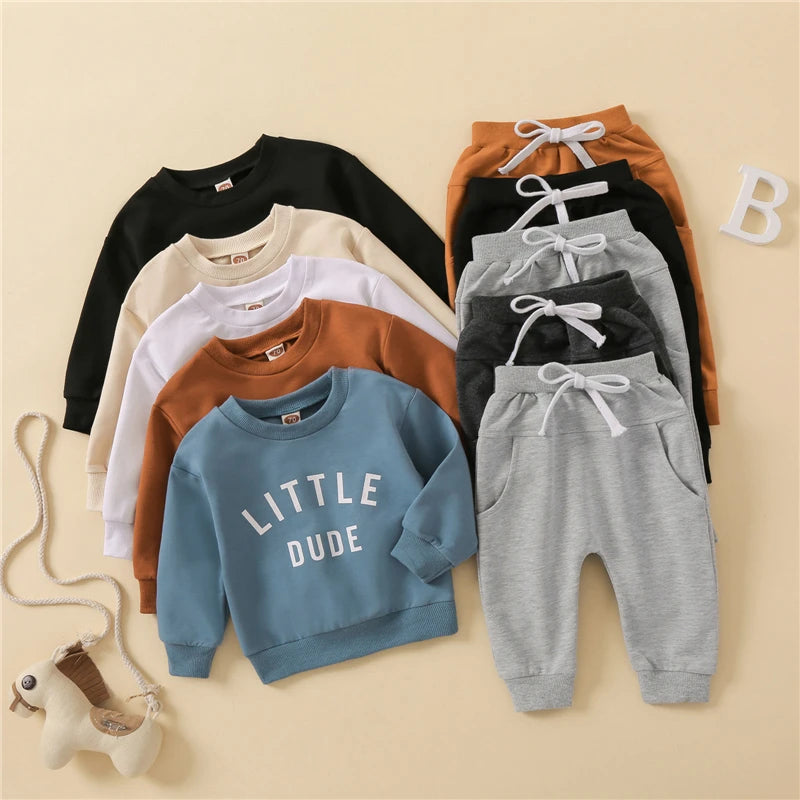 Toddler Boys Autumn Outfit Set - Stylish and Comfortable 2-Piece Set for Little Ones