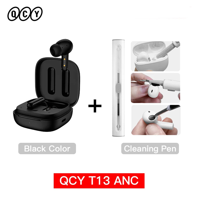 QCY T13 ANC Wireless Earbuds – Bluetooth 5.3, Active Noise Cancellation & 4-Mic ENC