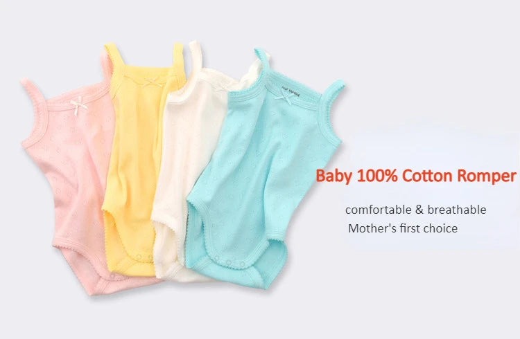 Baby Cotton Sleeveless Rompers - Stylish & Comfortable Organic Cotton Outfits for Your Little One