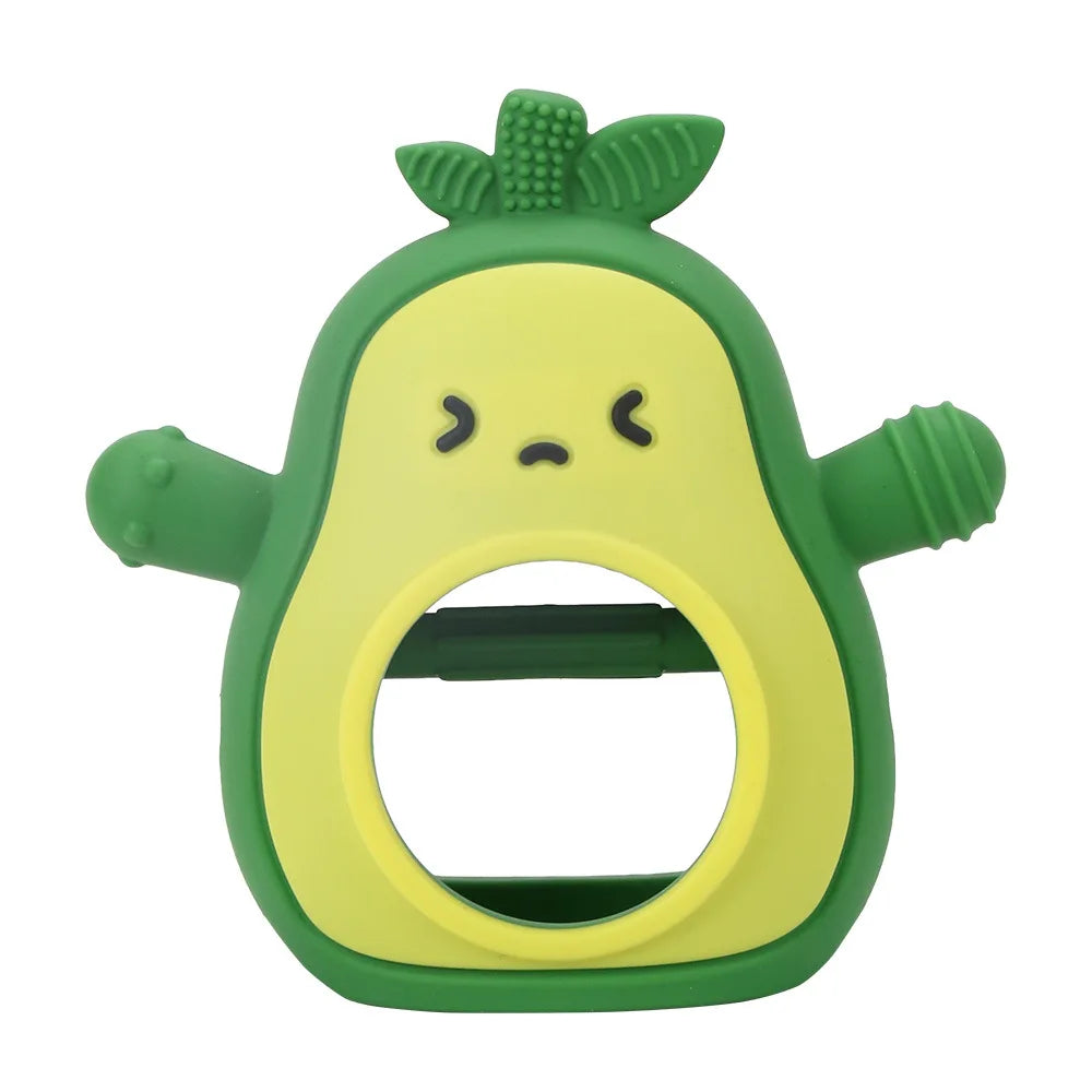BPA-Free Baby Teething Toy - Avocado Silicone Teether for Soothing and Fun - Pretty & Polished