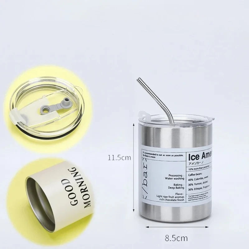 600ml Stainless Steel Insulated Tumbler with Straw – Double-Wall Cup for Iced Coffee & Cold Drinks