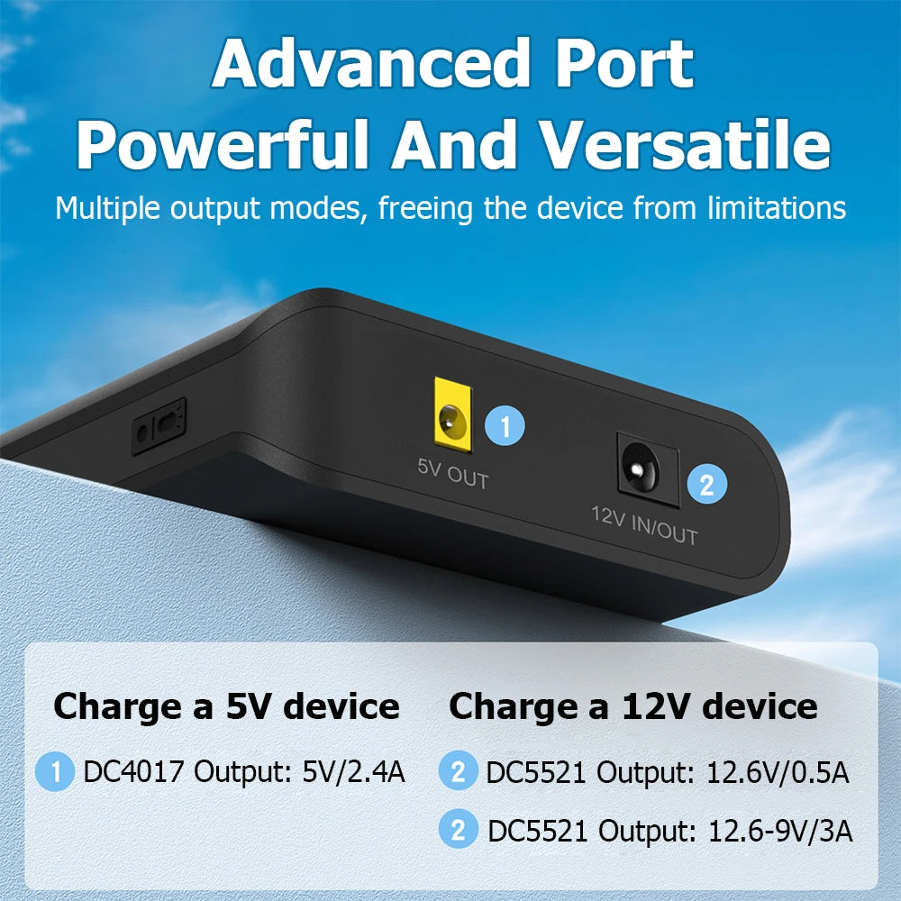 12V Portable Power Bank – 18650 Lithium Battery Pack, Small Size & Large Capacity
