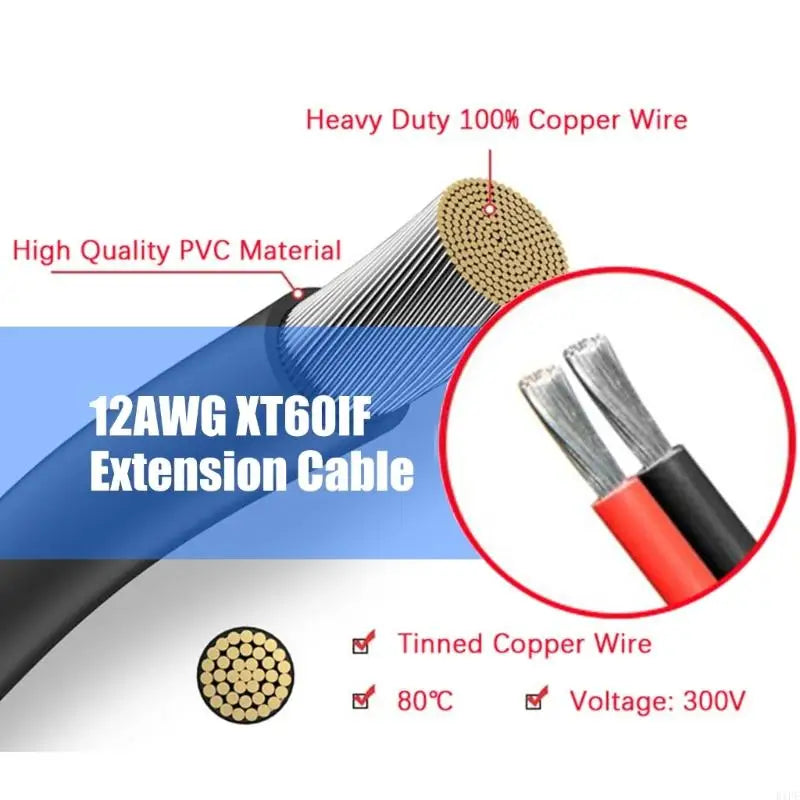 XT60i Solar Panel Extension Cable – Male to Female Connector Replacement Cord