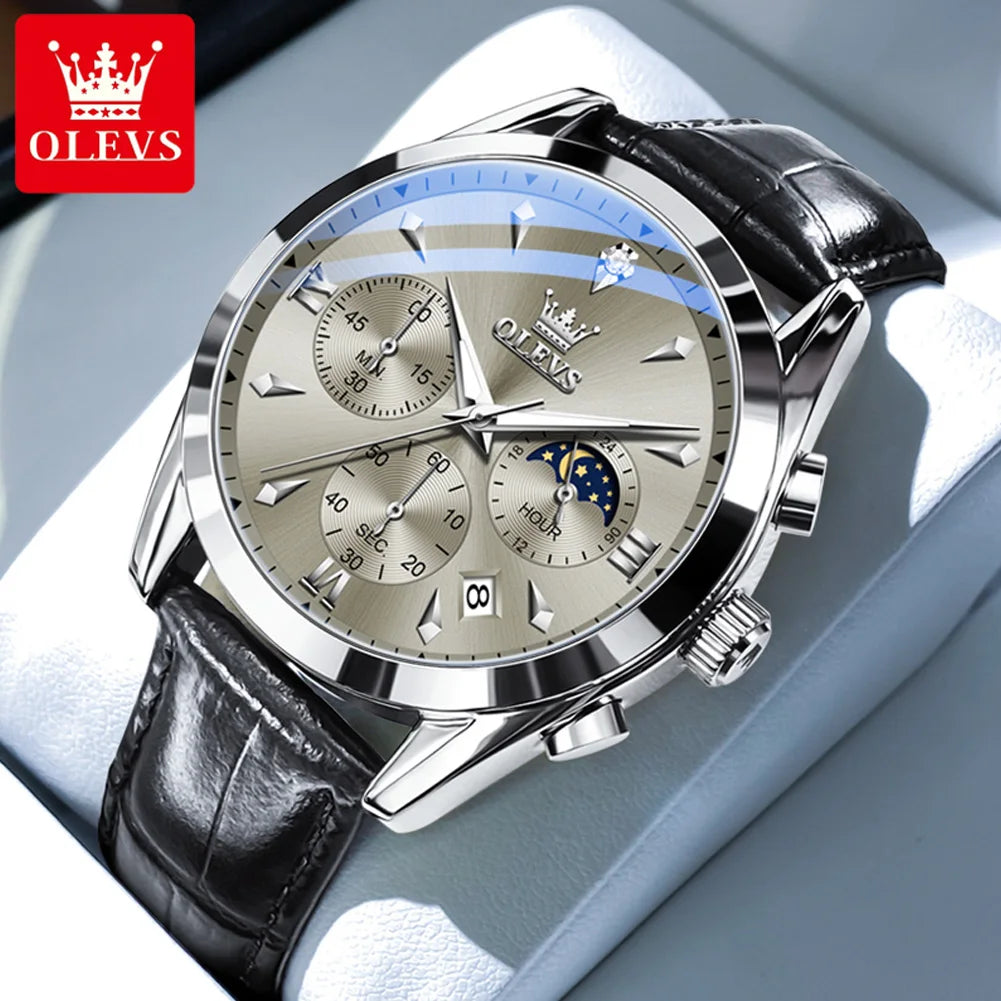 OLEVS Men's Luxury Multifunctional Quartz Watch – Luminous Waterproof