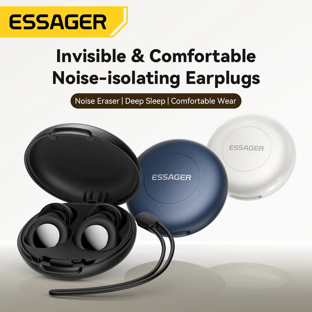 ESSAGER Noise Cancelling Silicone Earplugs – Sleep, Work, Study & Travel