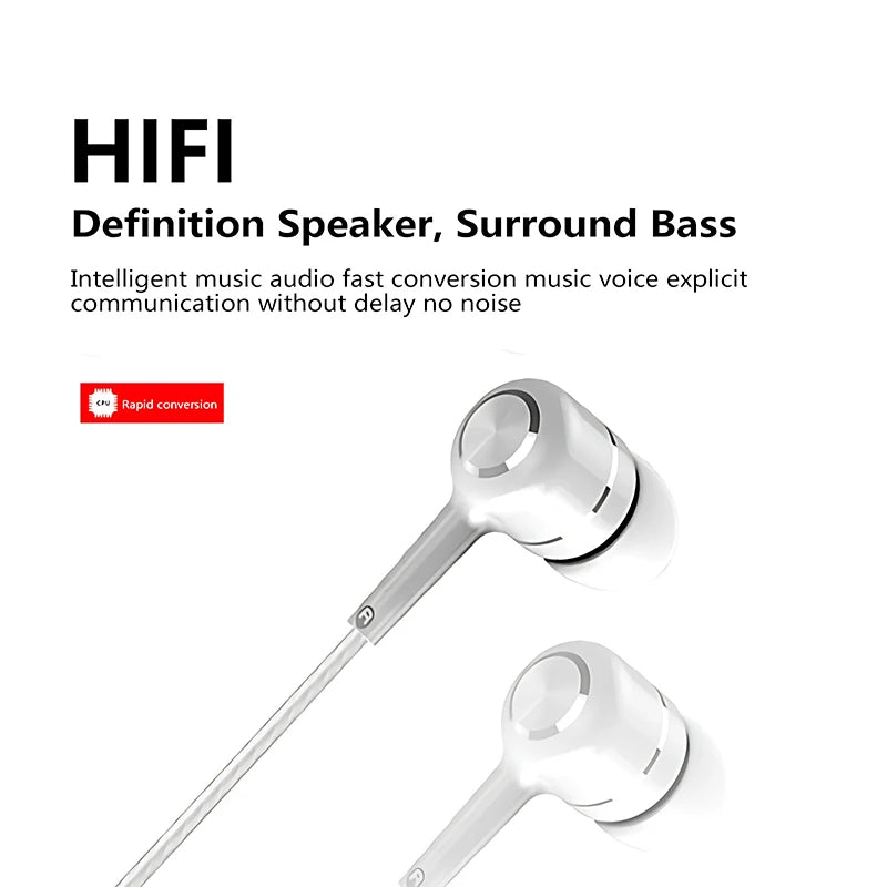 3.5mm Wired HiFi Bass Earphones – In-Ear Sports & Gaming Headset with Microphone
