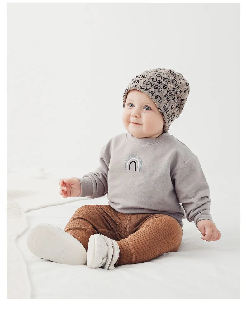 Cute Baby Sweatshirt for Autumn: Cozy Cotton Pullover Hoodie for Newborns