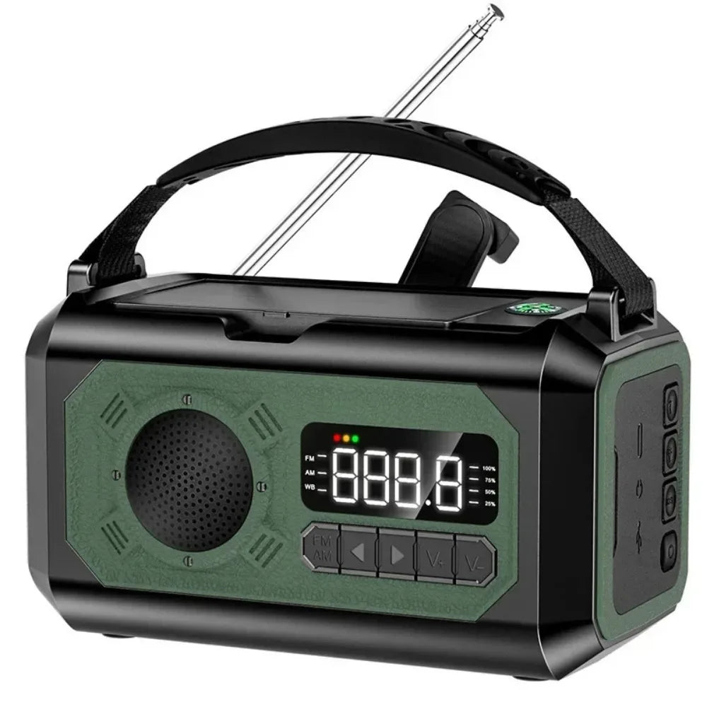 12000mAh Solar Hand Crank Emergency Radio – AM/FM/NOAA Weather, Reading Lamp & Power Bank