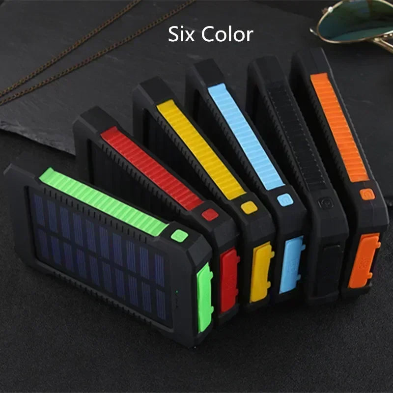Portable Solar Power Bank 200000mAh – Waterproof with SOS Flashlight for iPhone & Xiaomi