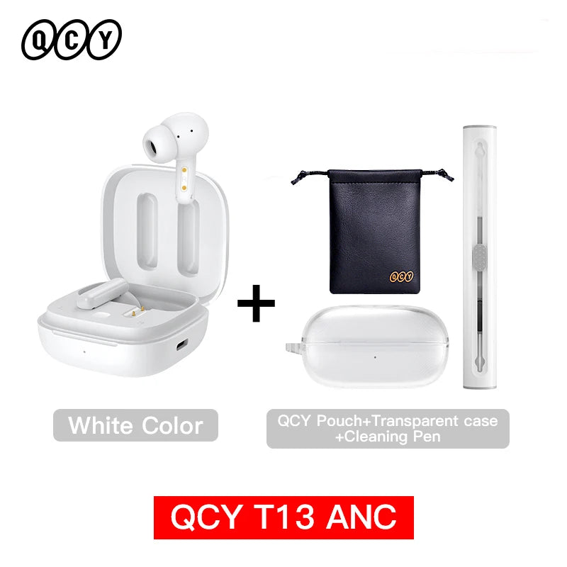 QCY T13 ANC Wireless Earbuds – Bluetooth 5.3, Active Noise Cancellation & 4-Mic ENC
